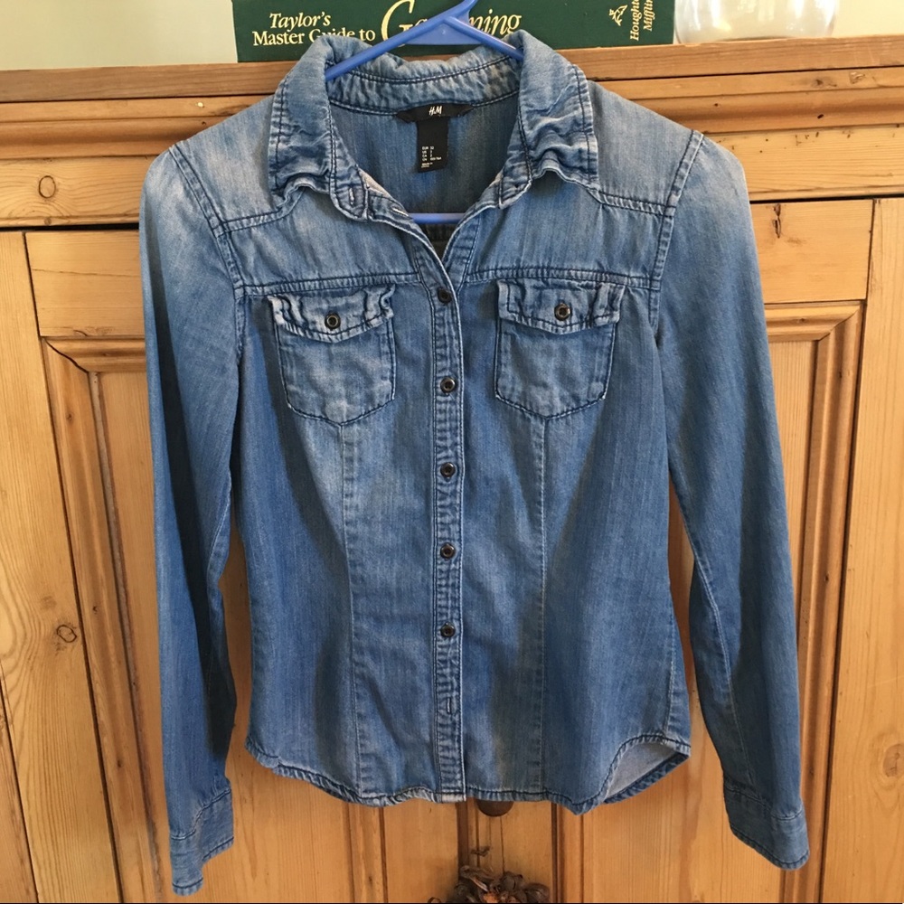 H&M denim button up